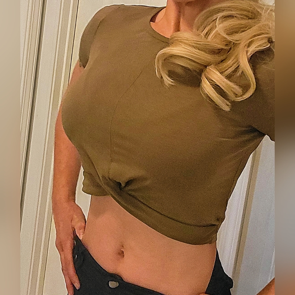 Crop top with twist detail, Fashion Nova.